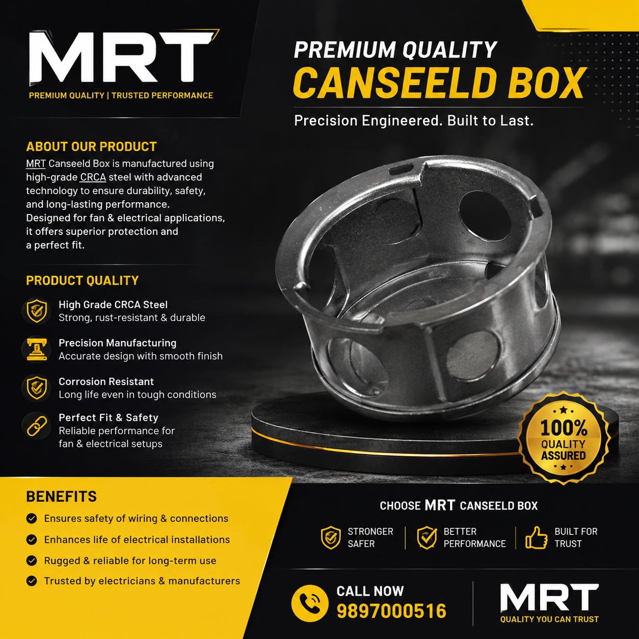 MRT — canseeld boxes / fan boxes for safe wall wiring